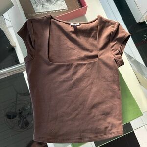 Garage brown square neck top